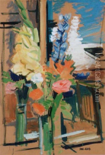 Blommor Oil Painting - John Jon-And