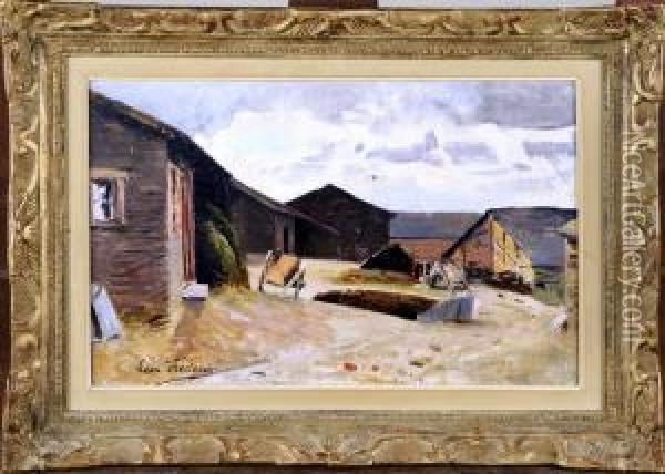 Le Village De Nafraiture Oil Painting - Leon Henri Marie Frederic