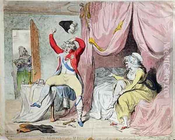 The Morning after Marriage or A scene on the Continent 2 Oil Painting - James Gillray