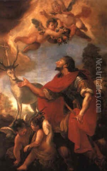 Saint Eustace Oil Painting - Francesco Conti