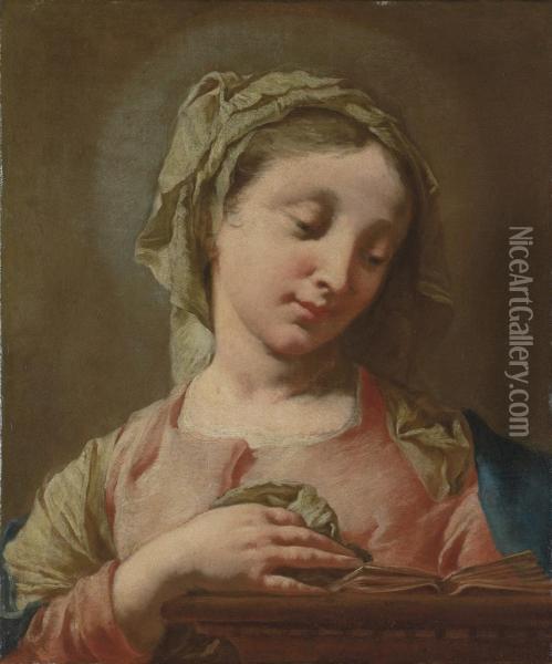 The Madonna Reading Oil Painting - Francesco Daggiu Daggiu Il Capella