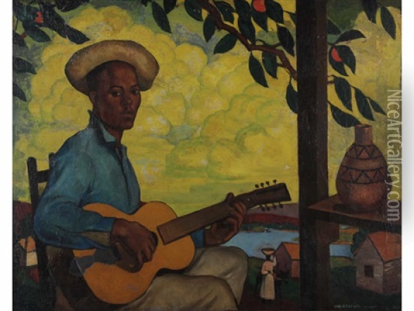 Alabama Musician Oil Painting - Christopher Clark