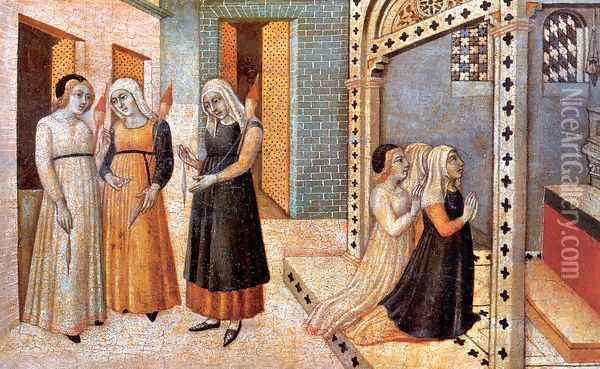 Scenes from the Legend of Saint Peter the Martyr- A Miracle 1440 Oil Painting - Sano Di Pietro