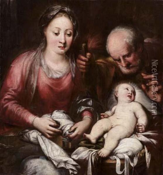 Sacra Famiglia Oil Painting - Andrea Celesti