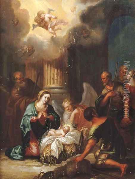 The Adoration of the shepherds Oil Painting - Joseph The Elder Heintz
