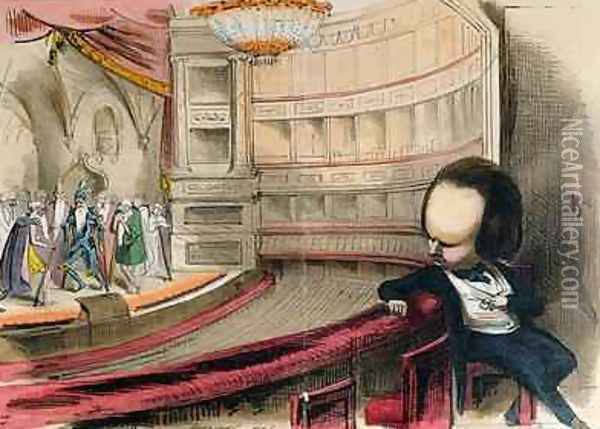 Les Bulos Graves caricature of Victor Hugo 1802-85 and of his play 'Les Burgraves 1843 from the magazine La Caricature Oil Painting - Jean Pierre Moynet