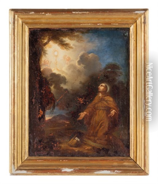 San Pietro; San Francesco Saverio; San Francesco; San Giovanni Battista (4 Works) Oil Painting - Carlo Antonio Tavella