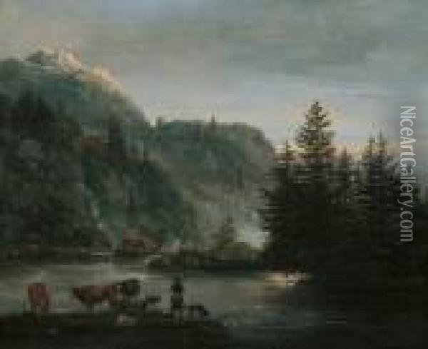 Romantische Landschaft Oil Painting - Johan Christian Clausen Dahl