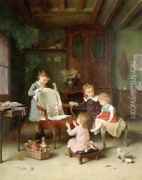 The Happy Family Oil Painting - Andre Henri Dargelas