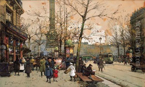 Place De La Republique Oil Painting - Eugene Galien-Laloue