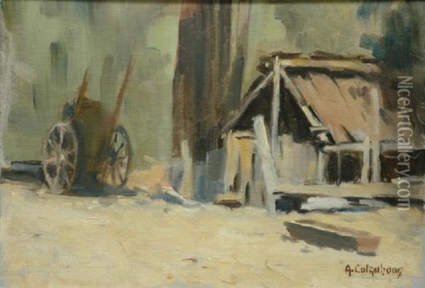 The Old Cart Oil Painting - Alexander Colquhoun