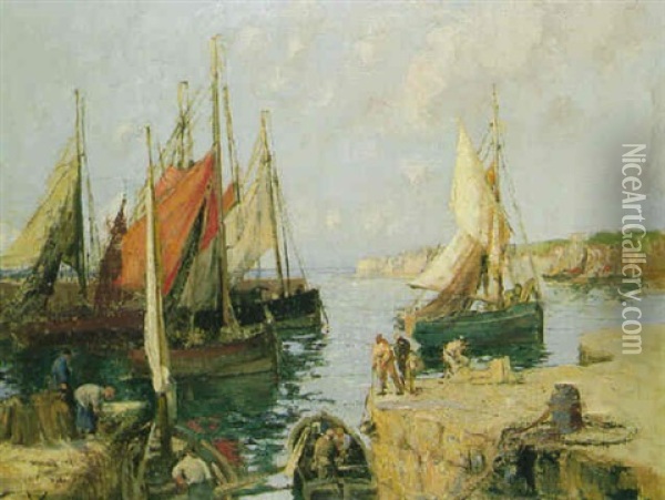 Bateau De Peche, La Rochelle Oil Painting - William Lee-Hankey