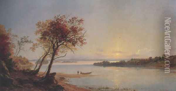 Autumn Landscape On The Hudson River 1876 Oil Painting - Jasper Francis Cropsey