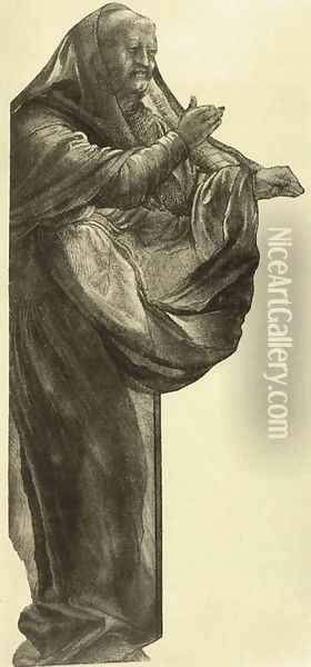 Study of an Apostle (2) c. 1511 Oil Painting - Matthias Grunewald (Mathis Gothardt)