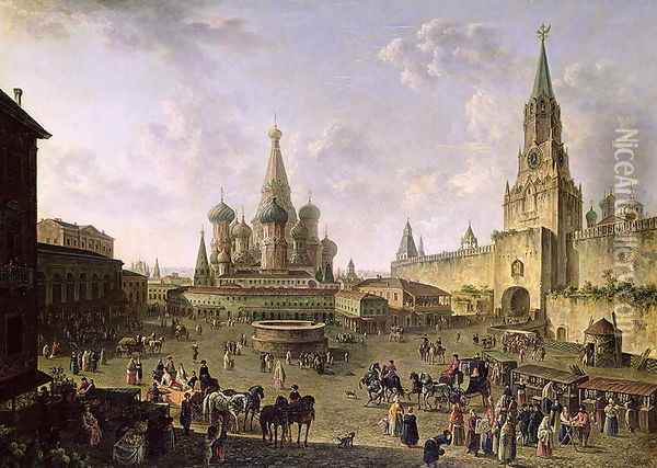 Red Square, Moscow 1801 Oil Painting - Fedor Yakovlevich Alekseev
