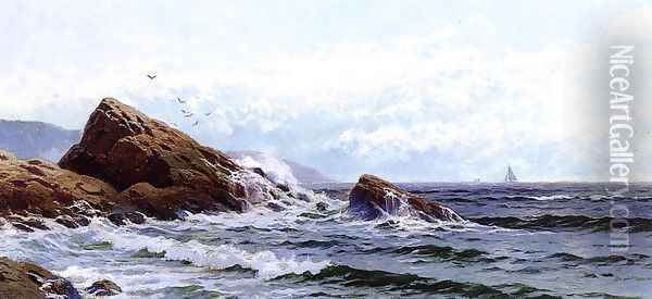 Crashing Waves Oil Painting - Alfred Thompson Bricher