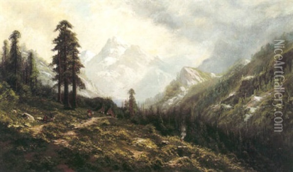 High Country Camp Oil Painting - Ransom Gillet Holdredge