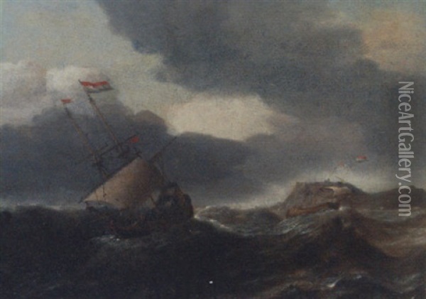 Shipping In A Swell Oil Painting - Ludolf Backhuysen the Elder