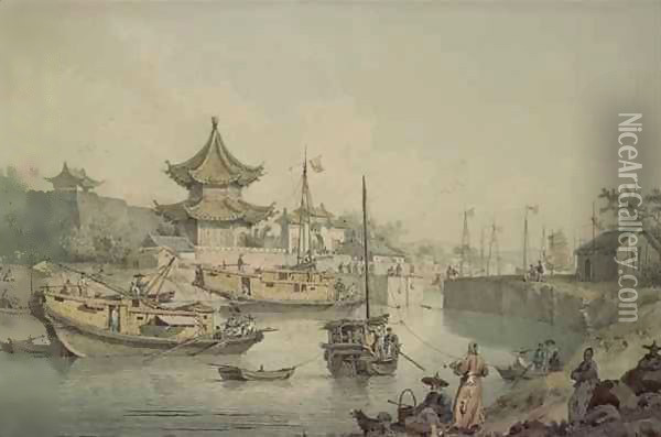 Barges of Lord Macartney's Embassy to China Oil Painting - William Alexander
