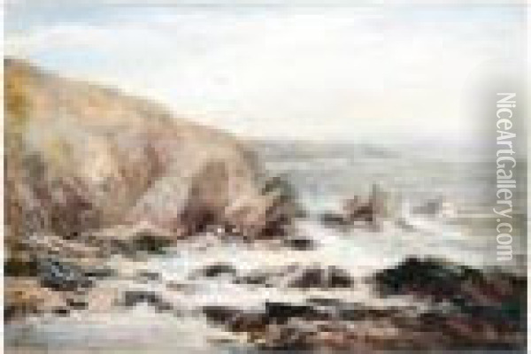 Coastal Scene Oil Painting - William Widgery