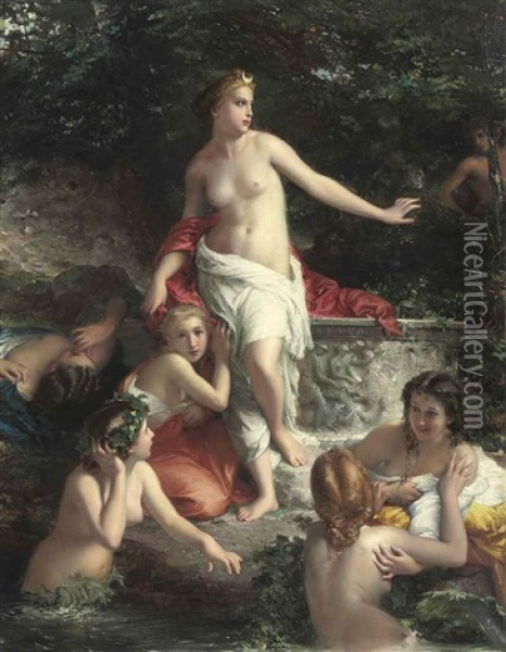Diana And Her Maidens Oil Painting - Roberto Bompiani