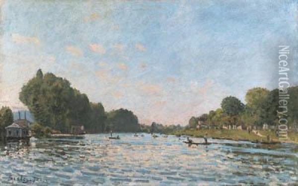 La Seine Bougival Oil Painting - Alfred Sisley