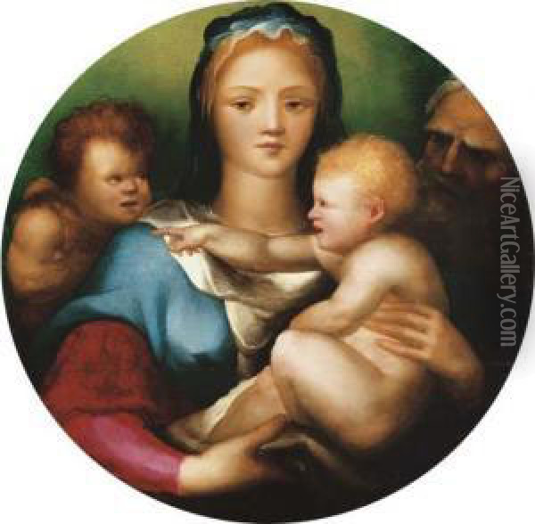 The Holy Family With Saint John The Baptist Oil Painting - Domenico Beccafumi
