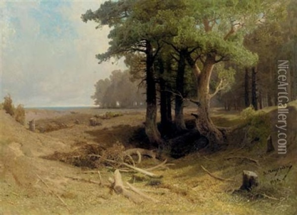 Forest Landscape Oil Painting - Arseniy Ivanovich Meshchersky