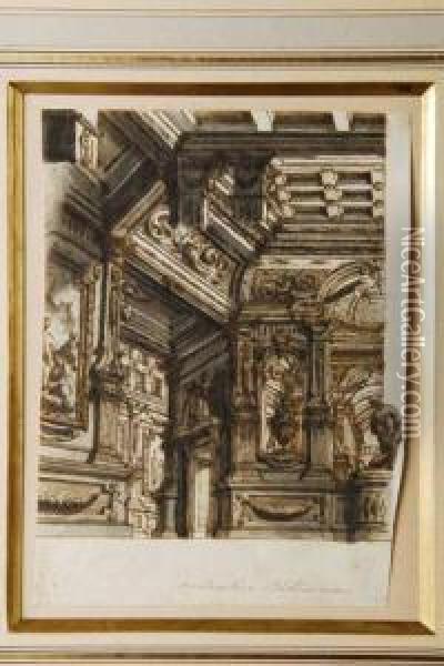 Capricho Arquitectonico Oil Painting - Ferdinando Galli Bibiena