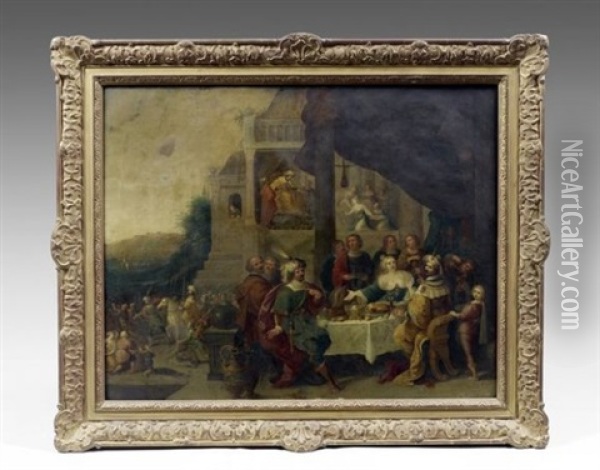 Le Banquet D'esther Et Assuerus Oil Painting - Hieronymus Francken III