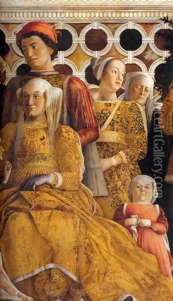 The Court of Gonzaga (detail) 4 Oil Painting - Andrea Mantegna