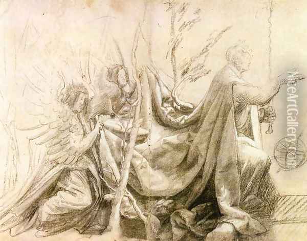 Kneeling King With Two Angels 1515 Oil Painting - Matthias Grunewald (Mathis Gothardt)