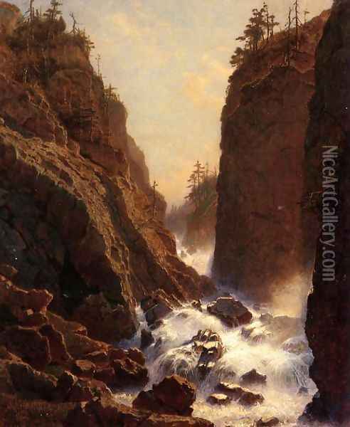 Cascade Oil Painting - William Stanley Haseltine