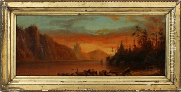 View Of The Palisades Oil Painting - Sanford Robinson Gifford