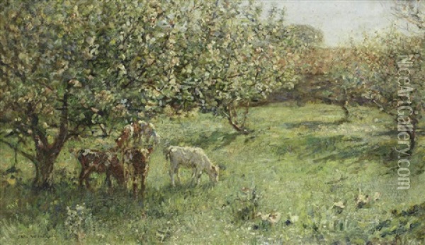In An Orchard, Spring Oil Painting - Frederick William Jackson