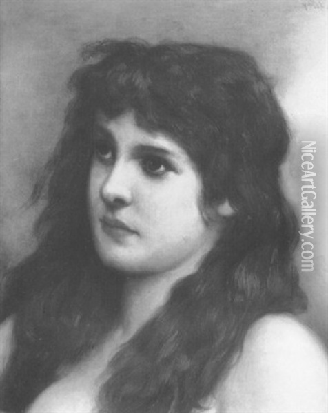 Portrait Of A Girl Oil Painting - Gabriel von Max