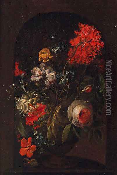 Flowers Oil Painting - Caspar Hirschel