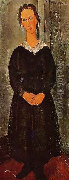 Young Servant Girl Oil Painting - Amedeo Modigliani