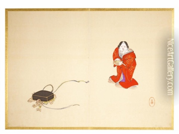 A Large-format Album Bound In Orihon (concertina-fold) Format Oil Painting - Shibata Zeshin