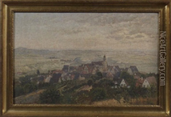 Ansicht Von Leonburg Mit Umgebender Landschaft Oil Painting - Hermann Druck