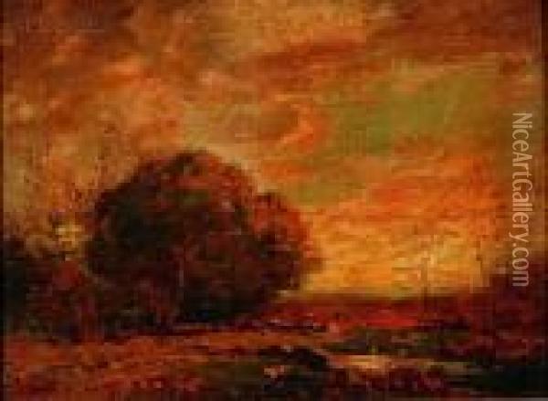 Autumn View Oil Painting - George Matthew Bruestle