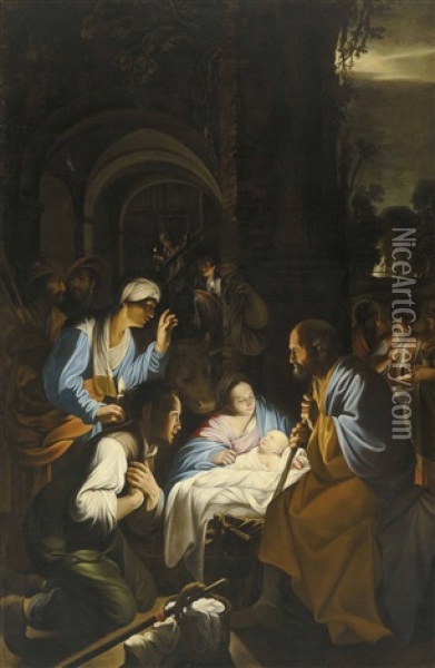The Adoration Of The Shepherds Oil Painting - Carlo Saraceni