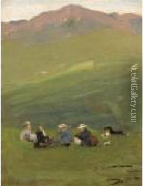 In The Glencarron Hills Oil Painting - John Lavery
