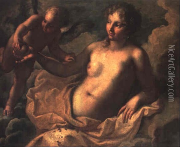 Venus And Cupid Oil Painting - Marco Liberi