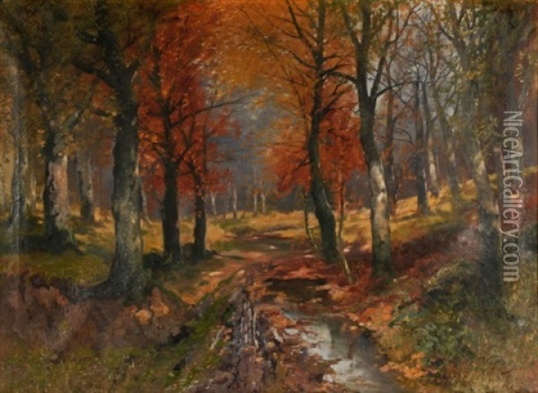 Autumn Woods Oil Painting - Karl Vikas