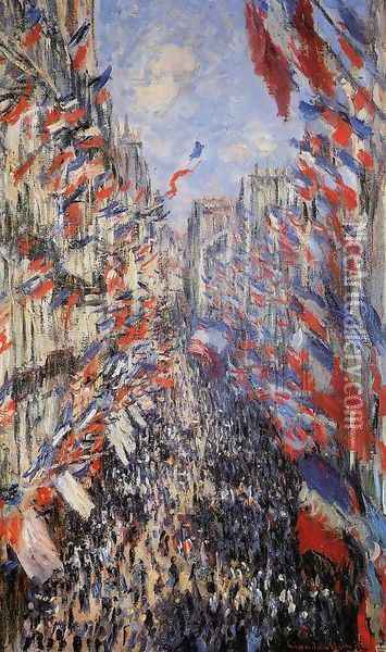 The Rue Montorgeuil 30th Of June 1878 Oil Painting - Claude Oscar Monet