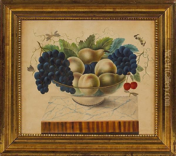 Still Life With Bowl Of Fruit Oil Painting - Emma Cady