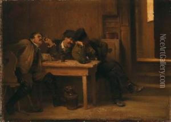 Tipsy Tavern Guests Oil Painting - Claudius Von Schraudolph