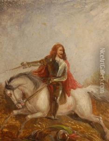 King Charles I On Horseback Oil Painting - Charles King Wood