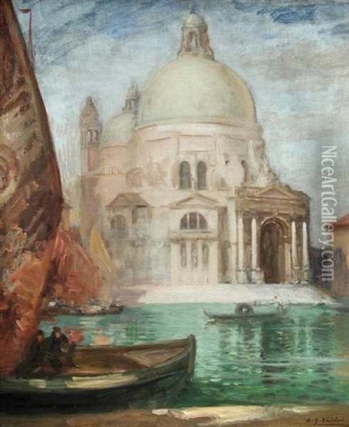 Santa Maria Della Salute, Venice Oil Painting - Alexander Giorden Sinclair